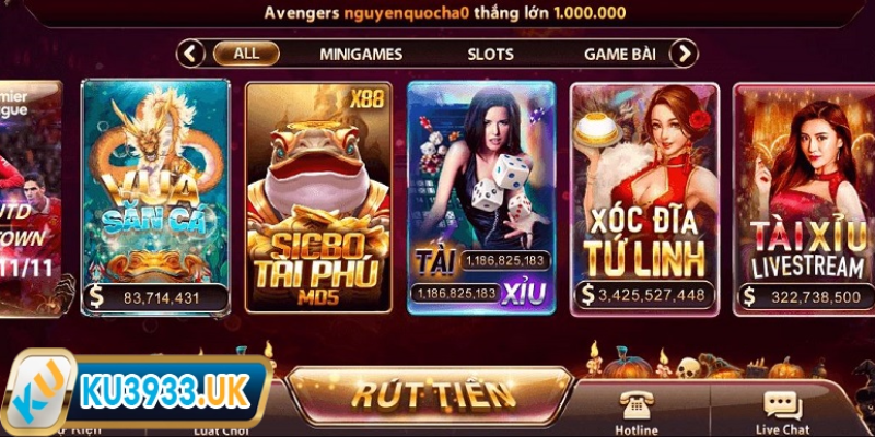 Game Tài Xỉu có đa dạng hình thức rút tiền mặt